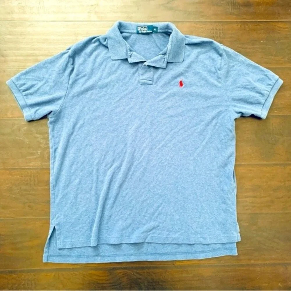 Y2K Polo by Ralph Lauren Men's Classic Blue Polo Shirt | Size: XL